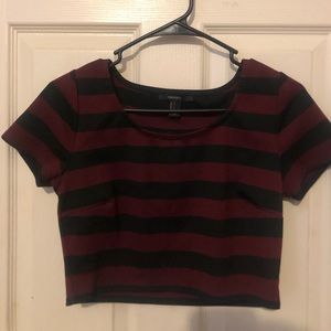Black and burgundy crop top